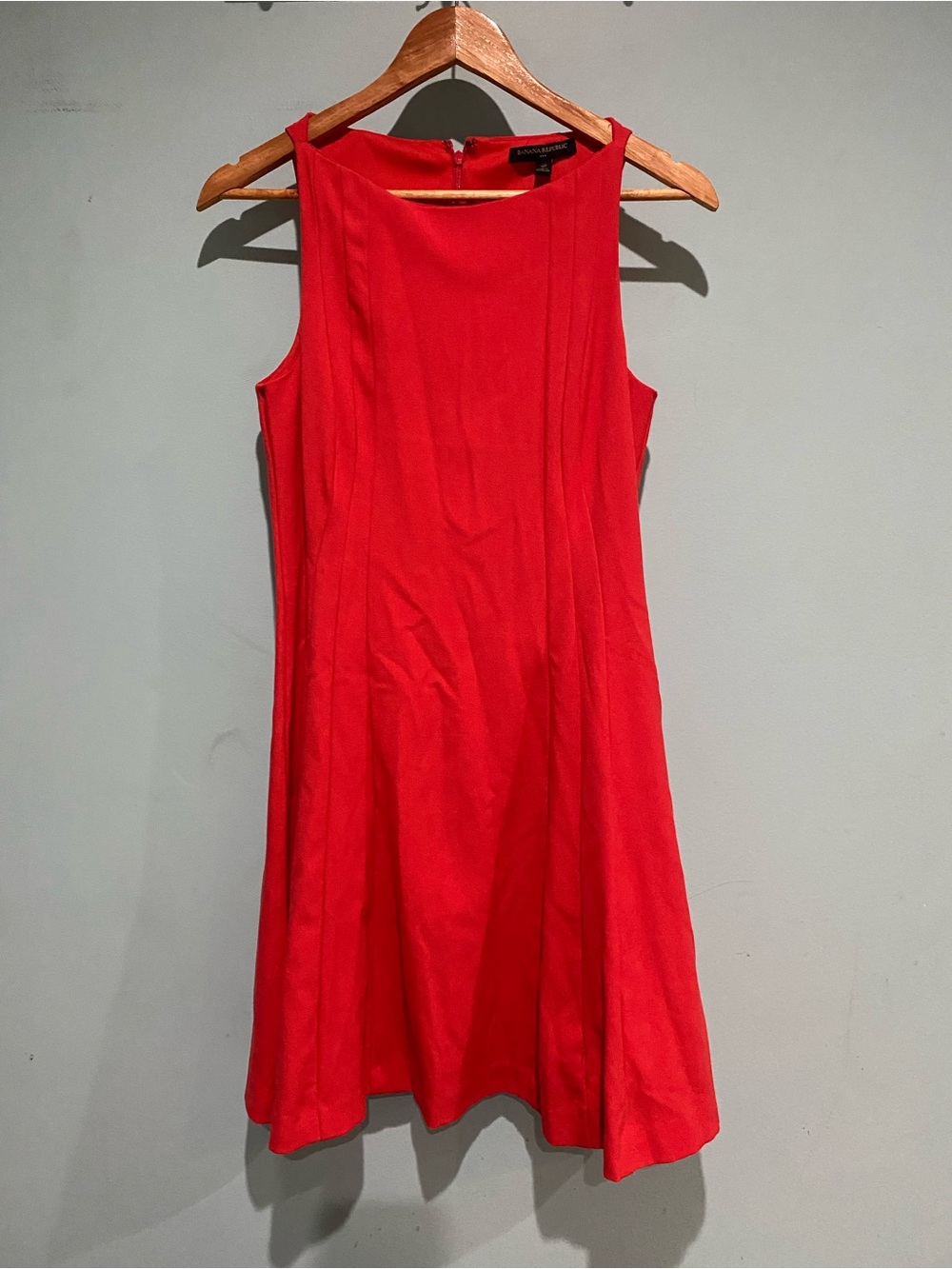 Banana Republic Red Sleeveless Fit-and-Flare Mini Dress